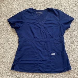 Women’s Grey’s Anatomy scrub top in navy, size M